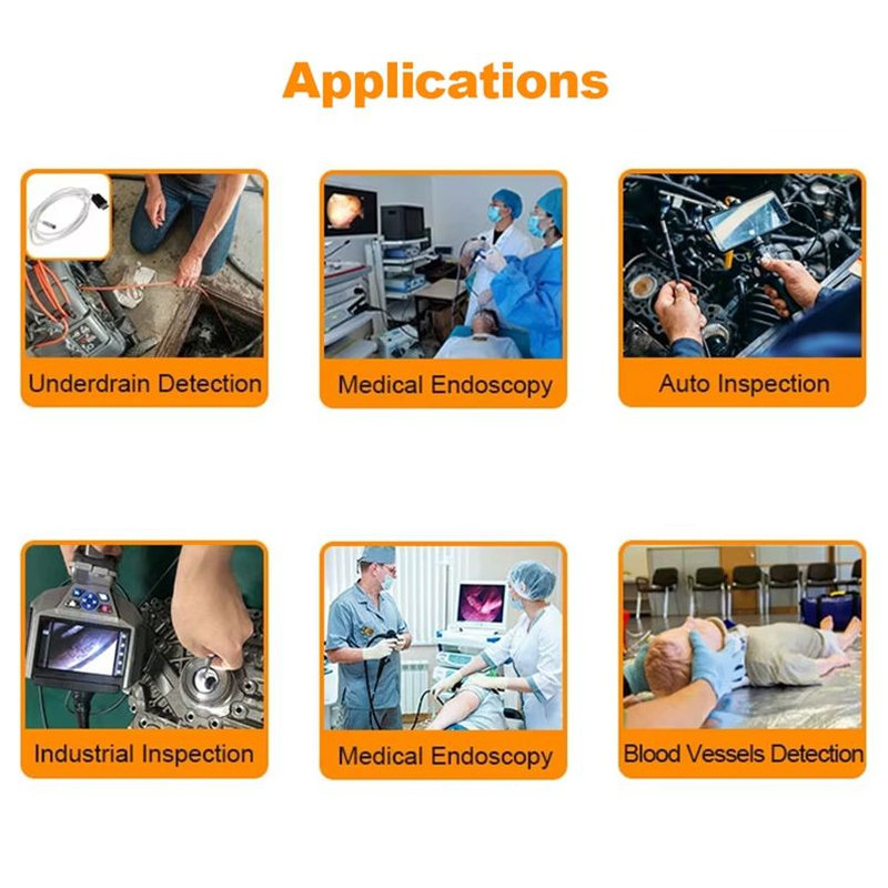 Triple-Lens USB Endoscope Camera for Two-View Pipe Inspection